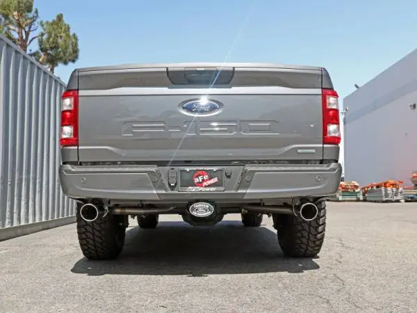 aFe Vulcan 3in 304 SS Cat-Back Exhaust 2021 Ford F-150 V6 2.7L/3.5L (tt)/V8 5.0L w/ Polished Tips image 5