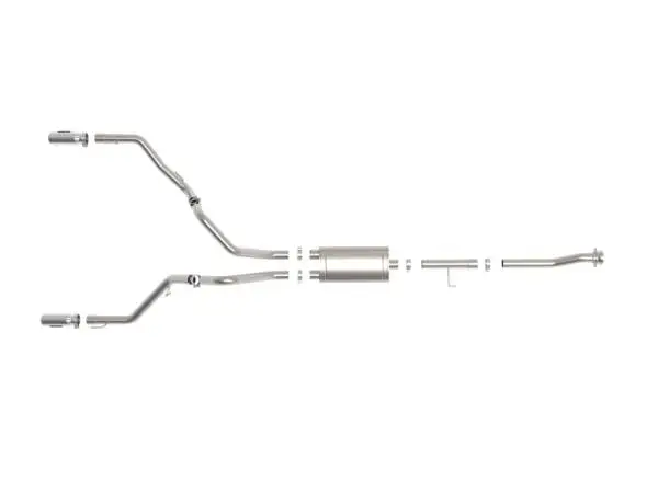 aFe Vulcan 3in 304 SS Cat-Back Exhaust 2021 Ford F-150 V6 2.7L/3.5L (tt)/V8 5.0L w/ Polished Tips image 7