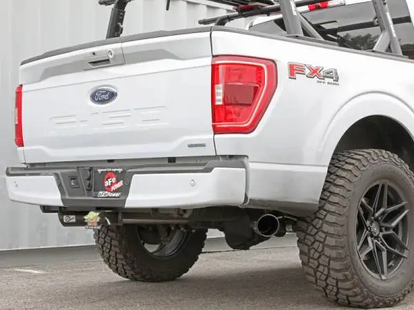 aFe Gemini XV 3in 304 SS Cat-Back Exhaust 2021 Ford F-150 V6 2.7L/3.5L (tt)/V8 5.0L w/ CO Black Tips image 6