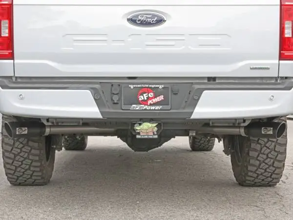 aFe Gemini XV 3in 304 SS Cat-Back Exhaust 2021 Ford F-150 V6 2.7L/3.5L (tt)/V8 5.0L w/ CO Black Tips image 7