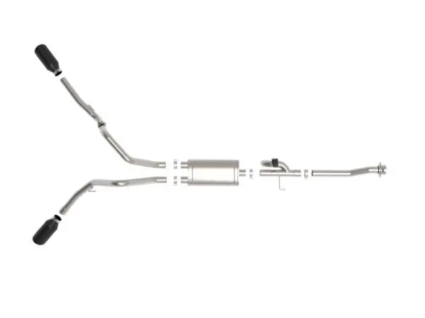 aFe Gemini XV 3in 304 SS Cat-Back Exhaust 2021 Ford F-150 V6 2.7L/3.5L (tt)/V8 5.0L w/ CO Black Tips image 9