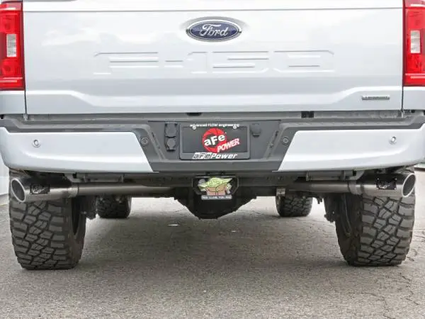aFe Gemini XV 3in 304 SS Cat-Back Exhaust 2021 Ford F-150 V6 2.7L/3.5L (tt)/V8 5.0L w/ Polished Tips image 3