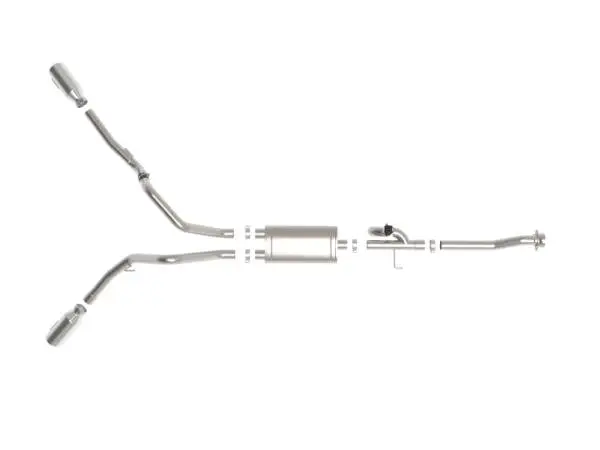 aFe Gemini XV 3in 304 SS Cat-Back Exhaust 2021 Ford F-150 V6 2.7L/3.5L (tt)/V8 5.0L w/ Polished Tips image 9