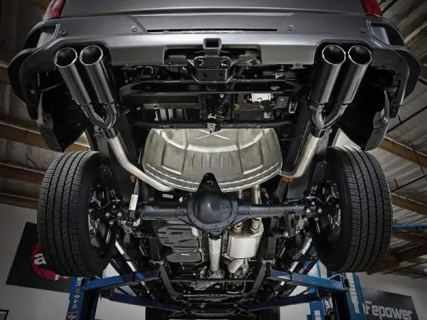 aFe Vulcan Series 4-3in 304SS Exhaust Cat-Back w/ Blk Tips 2019 GM Silverado/Sierra 1500 V8-6.2L image 2