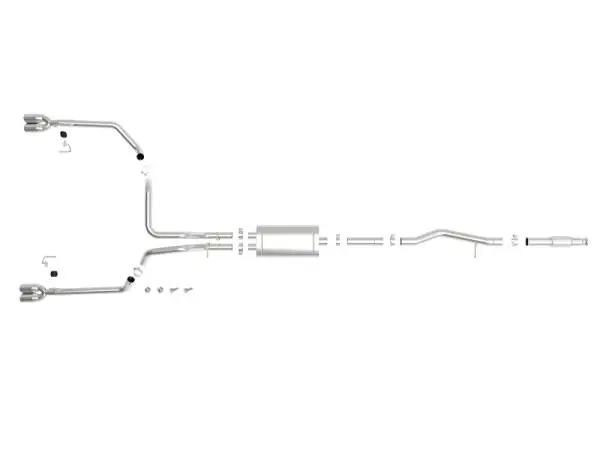 aFe Vulcan Series 3in-2-1/2in 304 SS Cat-Back 2019 GM Silverado 1500 V8-5.3L w/ Polished Tips image 9