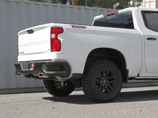 aFe Gemini XV 4in to Dual 3in 304 SS Cat-Back Exhaust w/ Cutout 19-21 GM Silverado/Sierra V8-6.2L image 3