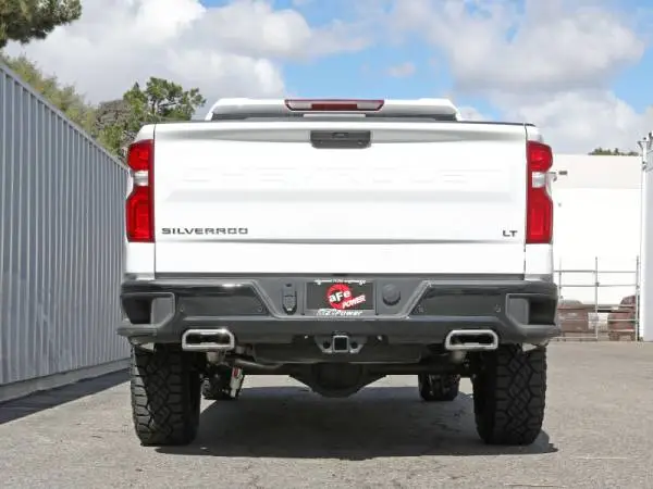 aFe Gemini XV 4in to Dual 3in 304 SS Cat-Back Exhaust w/ Cutout 19-21 GM Silverado/Sierra V8-6.2L image 4