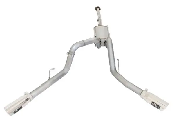 aFe MACHForce XP Exhaust 3in SS Dual Side Exit CB w/ Polish Tips 15 Ford F150 Ecoboost V6-2.7L/3.5L image 3