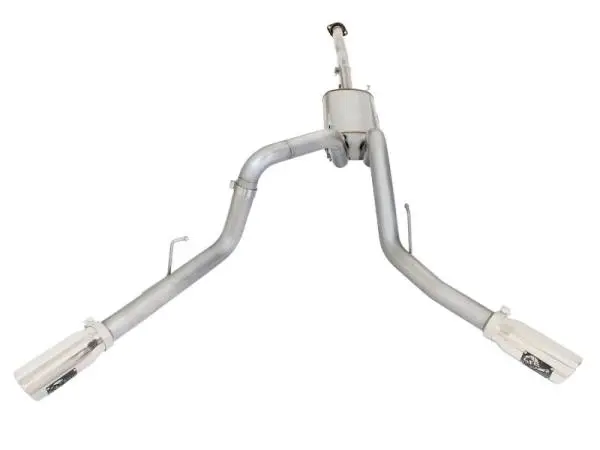 aFe MACHForce XP Exhaust 3in SS Dual Side Ext CB w/ Polished Tips 2015 Ford F150 5.0L V8 CC/SB EC/LB image 3