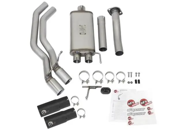 aFe Rebel Exhausts 3in SS Cat-Back 15-16 Ford F-150 EcoBoost V6 2.7/3.5L V8 5.0L w/ Black Tips image 3