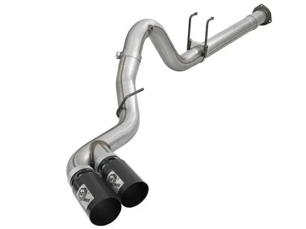 aFe Rebel XD 4in SS DPF-Back Exhaust 17-18 Ford Diesel Trucks V8-6.7L (td) w/ Dual Black Tips