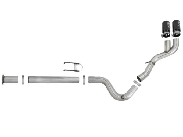 aFe Rebel XD 4in SS DPF-Back Exhaust 17-18 Ford Diesel Trucks V8-6.7L (td) w/ Dual Black Tips image 5