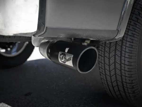 aFe Large Bore-HD 4in 409 SS DPF-Back Exh 18-19 Ford F-150 V6-3.0L (td) w/ Black Tip thumbnail 2
