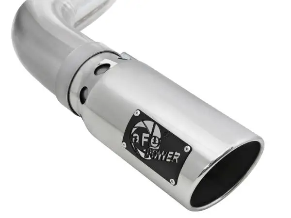 aFe Large Bore-HD 4in 409 SS DPF-Back Exh 18-19 Ford F-150 V6-3.0L (td) w/ Polished Tip thumbnail 4