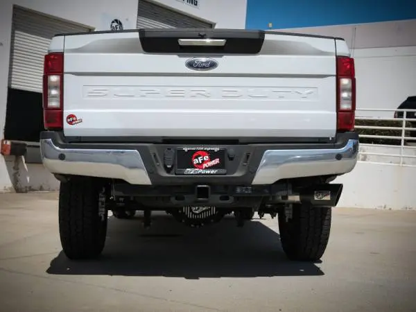 aFe Apollo GT Series 3-1/2in 409 SS Axle-Back Exhaust 17-20 Ford F-250/F-350 Black Tips w/o Muffler image 3