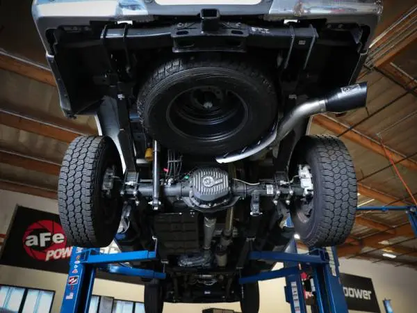 aFe Apollo GT Series 3-1/2in 409 SS Axle-Back Exhaust 17-20 Ford F-250/F-350 Black Tips w/o Muffler image 4