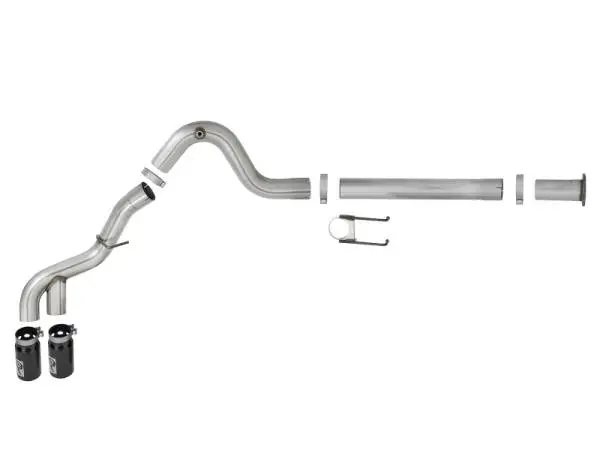 aFe Power 15-16 Ford F250/F350 6.7L Diesel Rebel XD 4in 409 SS DPF-Back Exhaust System - Black Tips image 5