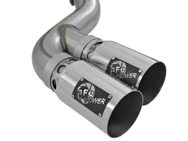 aFe Power 15-16 Ford F250/F350 6.7L Diesel Rebel XD 4in 409 SS DPF-Back Exhaust System - Pol Tips image 2