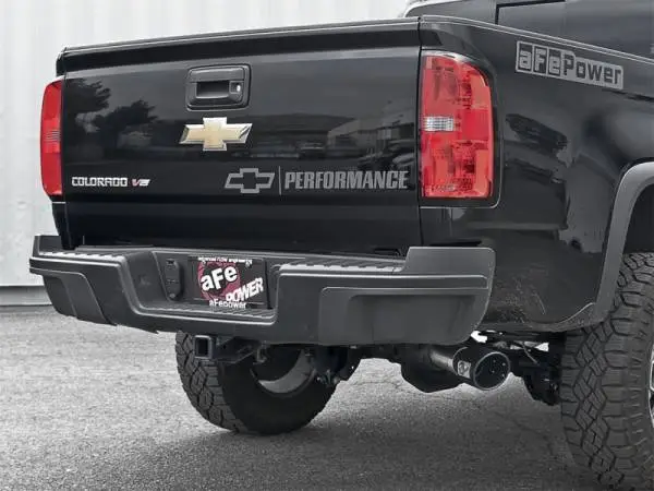 aFe Mach Force-XP Exhaust 3in CB SS 15-17 GM Colorado/Canyon 2.5L/3.6L Side Exit w/ Black Tip image 3