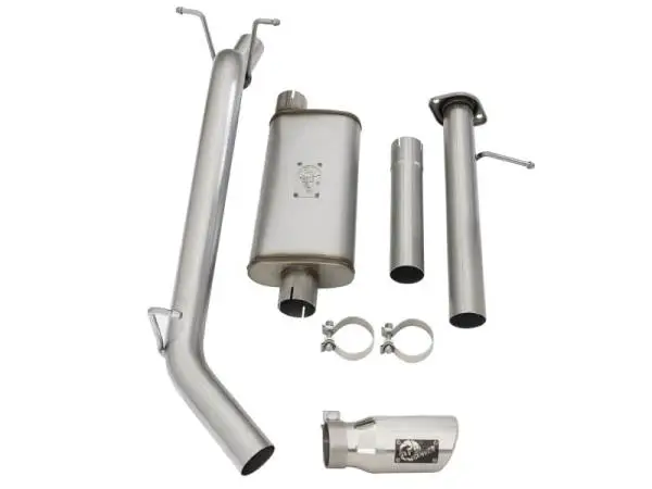 aFe Mach Force-XP Exhaust 3in CB SS 15-17 GM Colorado/Canyon 2.5L/3.6L Side Exit w/ Polished Tip image 11