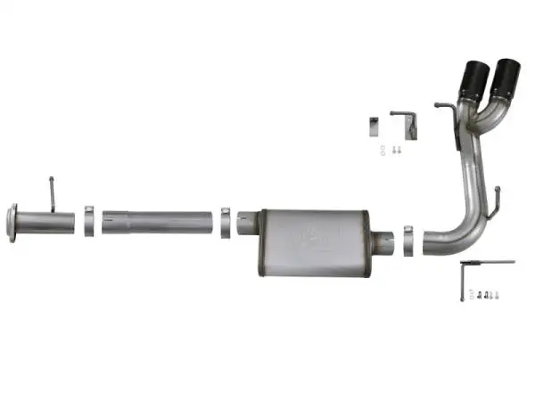 aFe Rebel Series CB 3in Middle Side Exit SS Exht w/ Black Tips 15-17 Chevy Colorado / GMC Canyon image 7