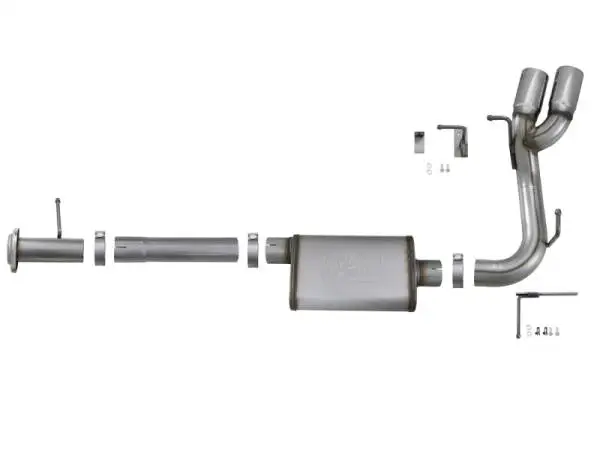 aFe Rebel Series CB 3in Middle Side Exit SS Exht w/Polish Tips 15-17 Chevy Colorado / GMC Canyon image 7
