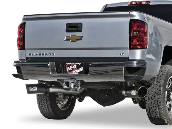 aFe LARGE Bore HD 4in Dual DPF-Back SS Exhaust w/Black Tip 16-17 GM Diesel Truck V8-6.6L (td) LML thumbnail 4