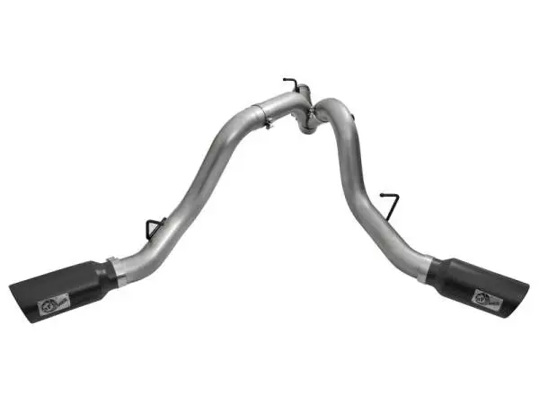 aFe LARGE Bore HD 4in Dual DPF-Back SS Exhaust w/Black Tip 16-17 GM Diesel Truck V8-6.6L (td) LML thumbnail 6