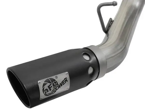 aFe LARGE BORE-HD 4in 409-SS DPF-Back Exhaust w/Dual Black Tips 2017 GM Duramax V8-6.6L (td) L5P image 4