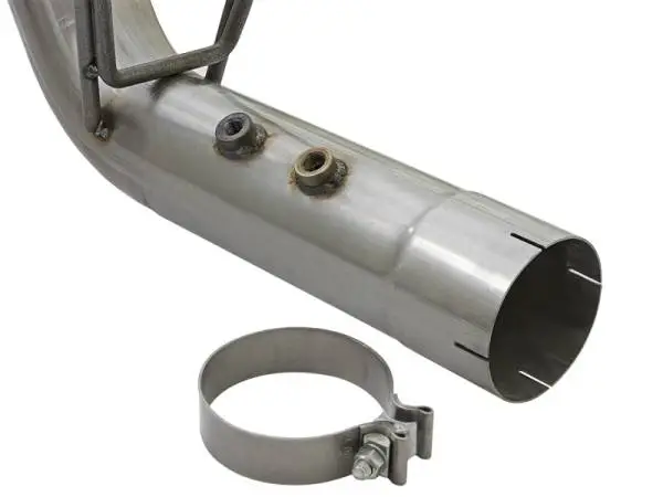 aFe LARGE BORE-HD 4in 409-SS DPF-Back Exhaust w/Dual Black Tips 2017 GM Duramax V8-6.6L (td) L5P image 5