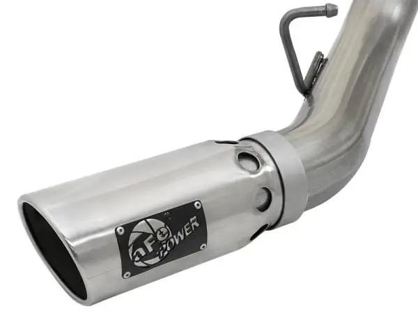 aFe Large Bore-HD 4in 409-SS DPF-Back Exhaust w/Dual Polished Tips 2017 GM Duramax V8-6.6L (td) L5P image 4