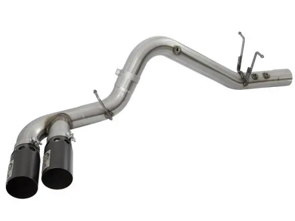 aFe Victory Series 4in 409-SS DPF-Back Exhaust w/ Dual Black Tips 2017 GM Duramax V8-6.6L(td) L5P image 2