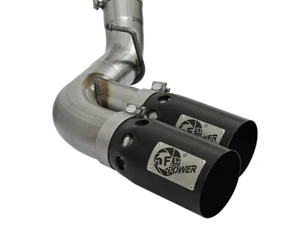 aFe Victory Series 4in 409-SS DPF-Back Exhaust w/ Dual Black Tips 2017 GM Duramax V8-6.6L(td) L5P image 4