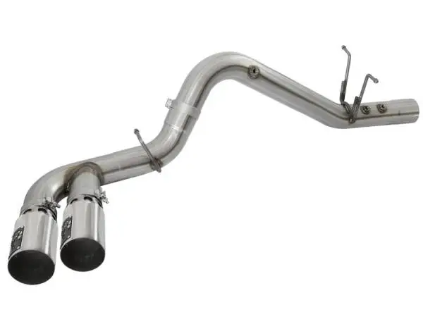aFe Victory Series 4in 409-SS DPF-Back Exhaust w/ Dual Polished Tips 2017 GM Duramax V8-6.6L(td) L5P image 2