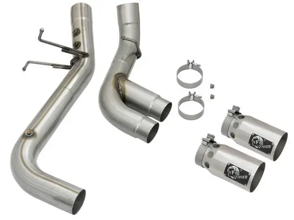 aFe Victory Series 4in 409-SS DPF-Back Exhaust w/ Dual Polished Tips 2017 GM Duramax V8-6.6L(td) L5P image 7