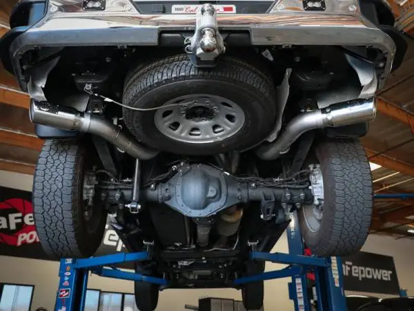 aFe Large Bore-HD 4in 409SS DPF-Back Exhaust System w/Polished Tips 20 GM Diesel Trucks V8-6.6L thumbnail 4