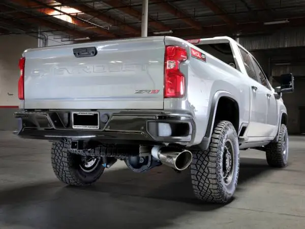 aFe Large Bore-HD 5in 409SS DPF-Back Exhaust System w/Pol Tip 24-25 GM Diesel Trucks V8-6.6L(td) L5P image 2