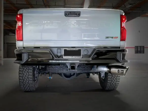 aFe Large Bore-HD 5in 409SS DPF-Back Exhaust System w/Pol Tip 24-25 GM Diesel Trucks V8-6.6L(td) L5P image 3