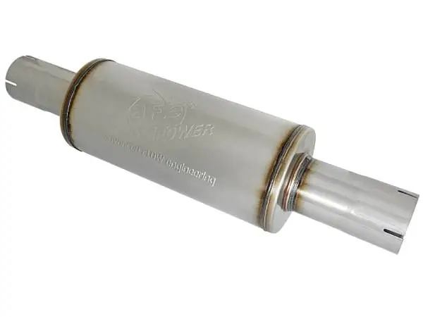 aFe ATLAS Muffler 3-1/2 IN ID Center/Center x 7 IN Dia. X 16 IN L - Round Body