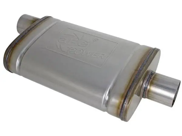 aFe MACH Force-Xp Muffler 2-1/2 IN ID Offset/Center x 9 IN W x 4 IN H x 14 IN L - Oval Body