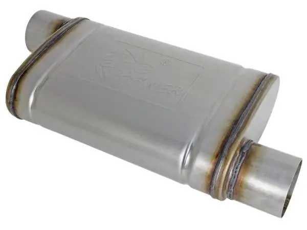 aFe MACH Force-Xp 409 SS Muffler 3in ID Offset/Offset x 4in H x 9in W x 14in L - Oval Body