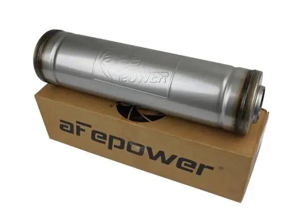 aFe MACH Force-Xp Muffler 2-1/2 IN ID Center/Center x 5 IN Dia. x 18 IN L - Round Body