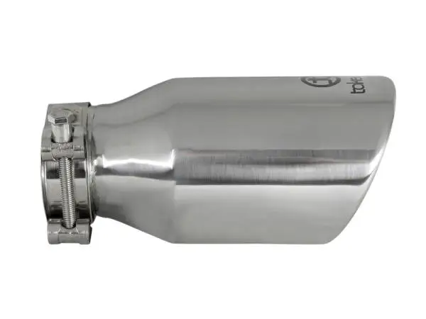 aFe Takeda 304 Stainless Steel Clamp-On Exhaust Tip 2.5in. Inlet / 4in. Outlet / 8in. L - Polished thumbnail 2