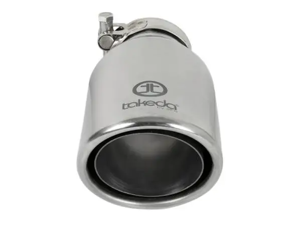 aFe Takeda 304 Stainless Steel Clamp-On Exhaust Tip 2.5in. Inlet / 4in. Outlet / 8in. L - Polished thumbnail 3