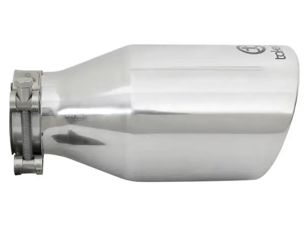 aFe Takeda 304 Stainless Steel Clamp-On Exhaust Tip 2.5in. Inlet / 4.5in. Outlet / 9in. L - Polished thumbnail 2