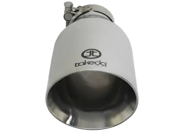 aFe Takeda 304 Stainless Steel Clamp-On Exhaust Tip 2.5in. Inlet / 4.5in. Outlet / 9in. L - Polished thumbnail 3