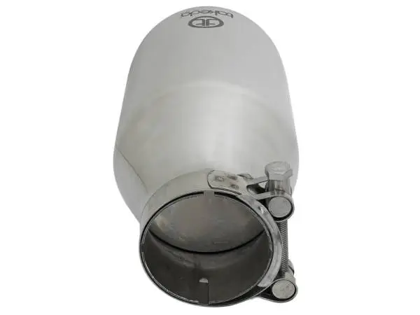 aFe Takeda 304 Stainless Steel Clamp-On Exhaust Tip 2.5in. Inlet / 4.5in. Outlet / 9in. L - Polished thumbnail 4