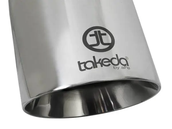 aFe Takeda 304 Stainless Steel Clamp-On Exhaust Tip 2.5in. Inlet / 4.5in. Outlet / 9in. L - Polished thumbnail 5