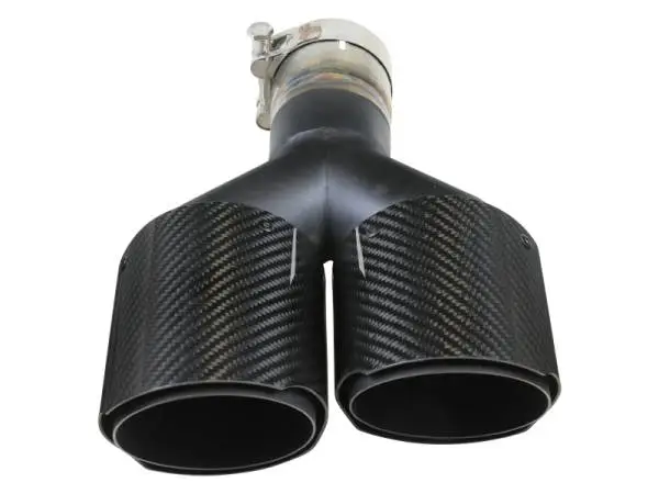 aFe Takeda 2.5in 304 Stainless Steel Clamp-on Exhaust Tip Passenger Side 2.5in Inlet 4inDual-Carbon thumbnail 3