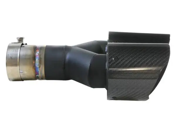 aFe Takeda 2.5in 304 Stainless Steel Clamp-on Exhaust Tip Driver side 2.5in Inlet 4in Dual-Carbon thumbnail 2